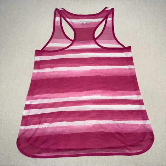 Brooks Women's Vibrant Pink Striped Razorback Tank Top - Size Small - Picture 2 of 8